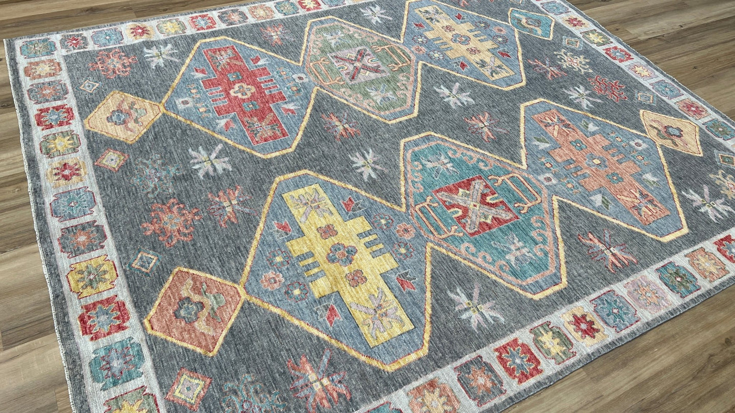 Geometric Oushak 7'10"x9'7" Area Rug