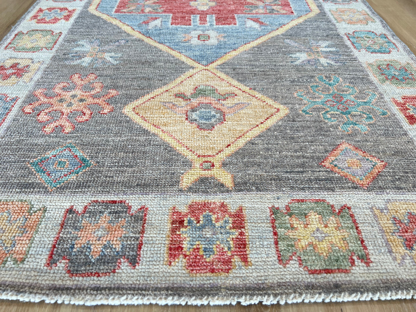 Geometric Oushak Runner 2'11"x12'2" Area Rug