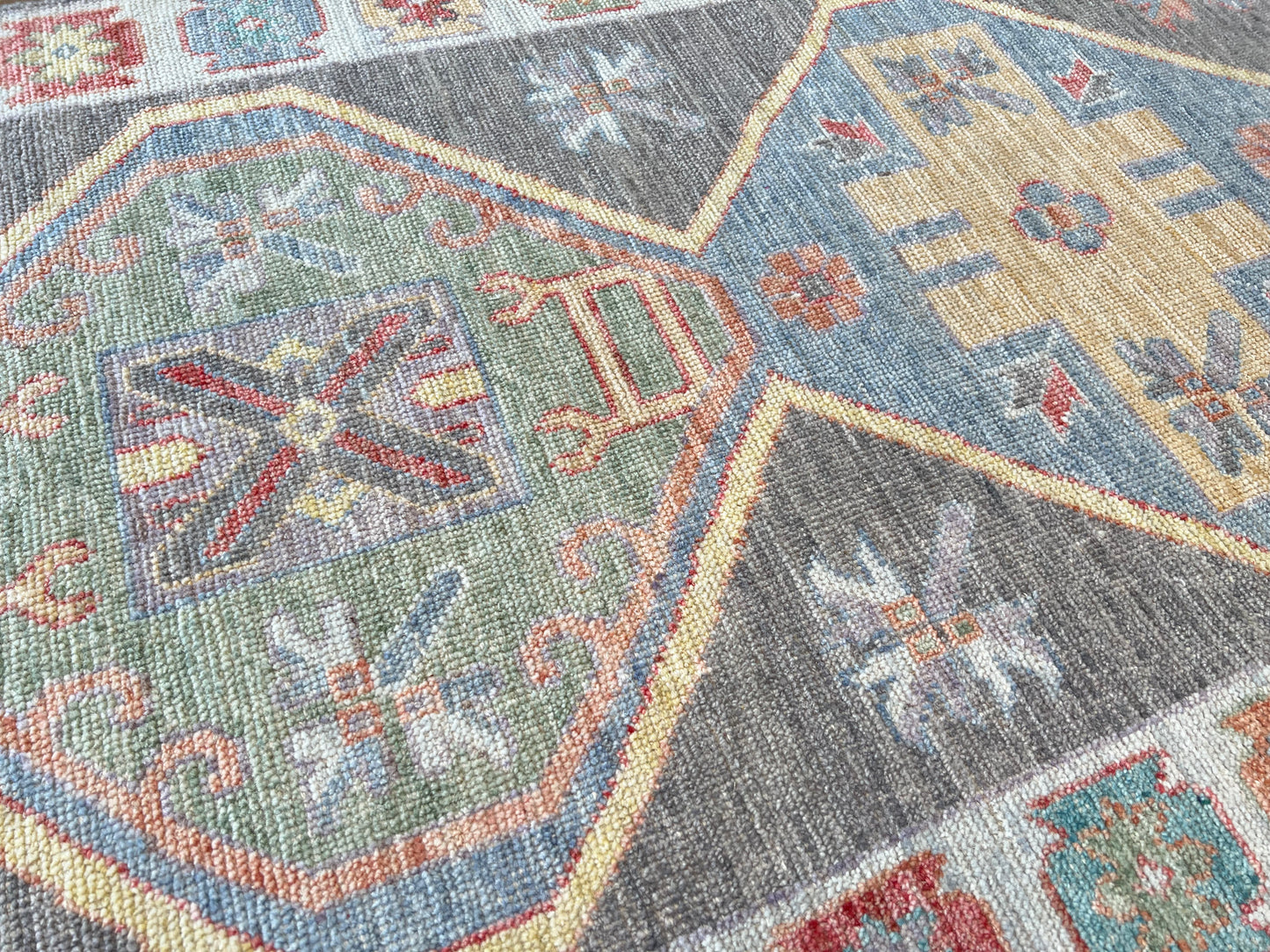 Geometric Oushak Runner 2'11"x12'2" Area Rug