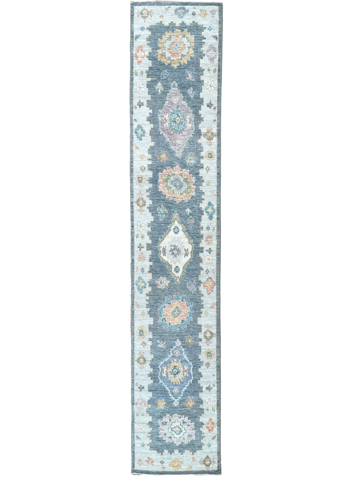 Floral Oushak Runner 2'5"x12'3" Area Rug