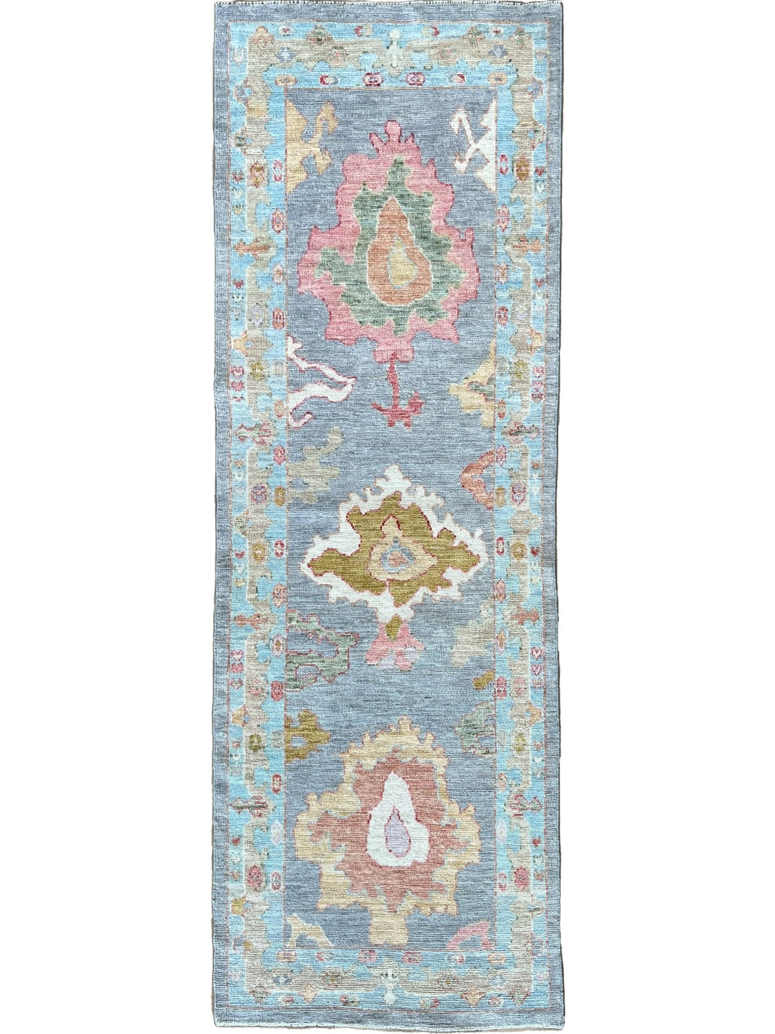 Floral Oushak Runner 2'9"x7'11" Area Rug