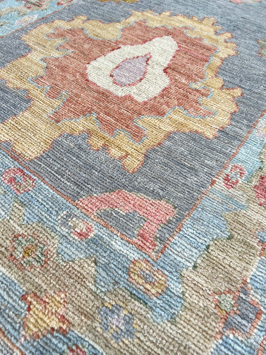 Floral Oushak Runner 2'9"x7'11" Area Rug