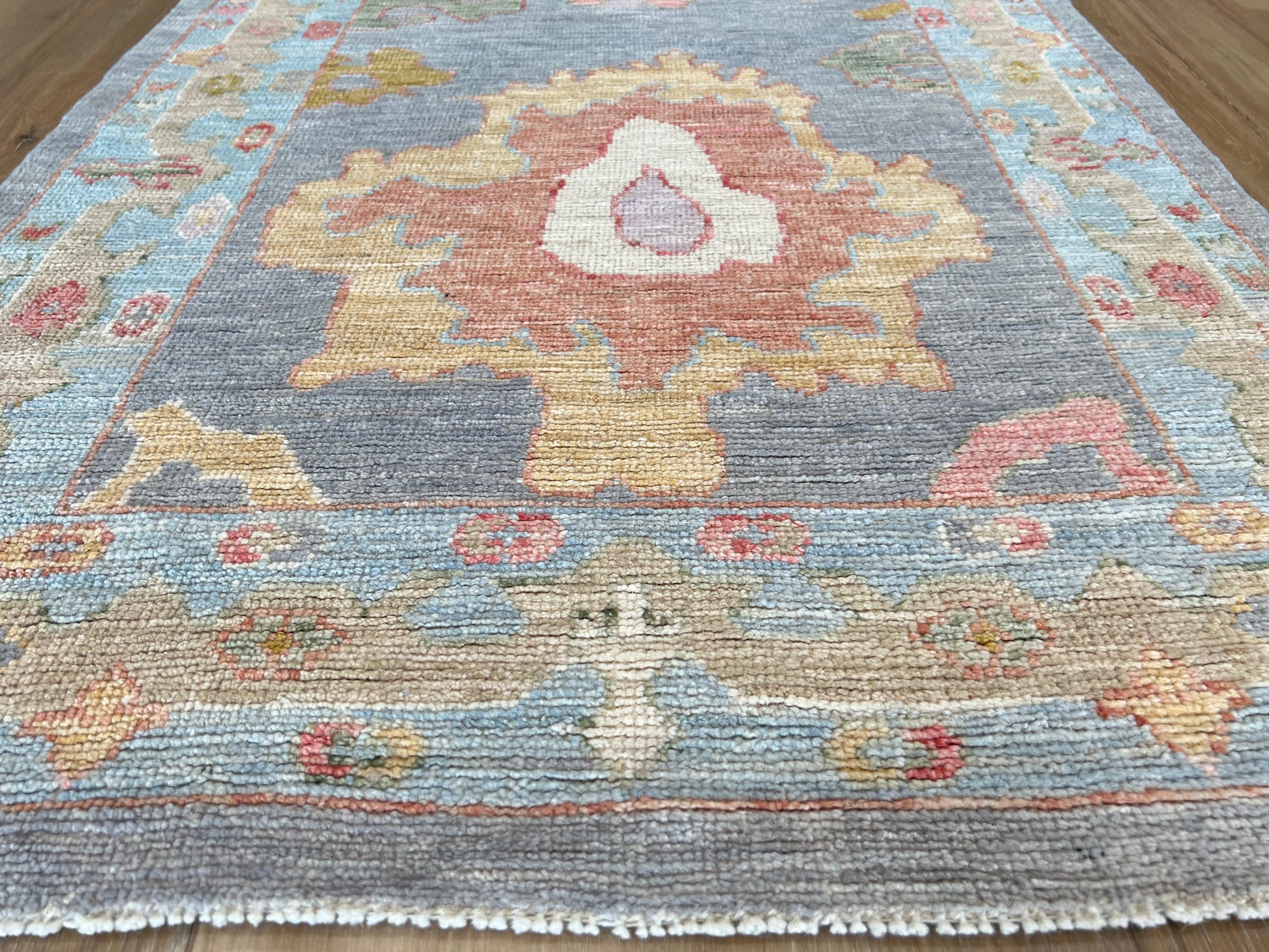 Floral Oushak Runner 2'9"x7'11" Area Rug