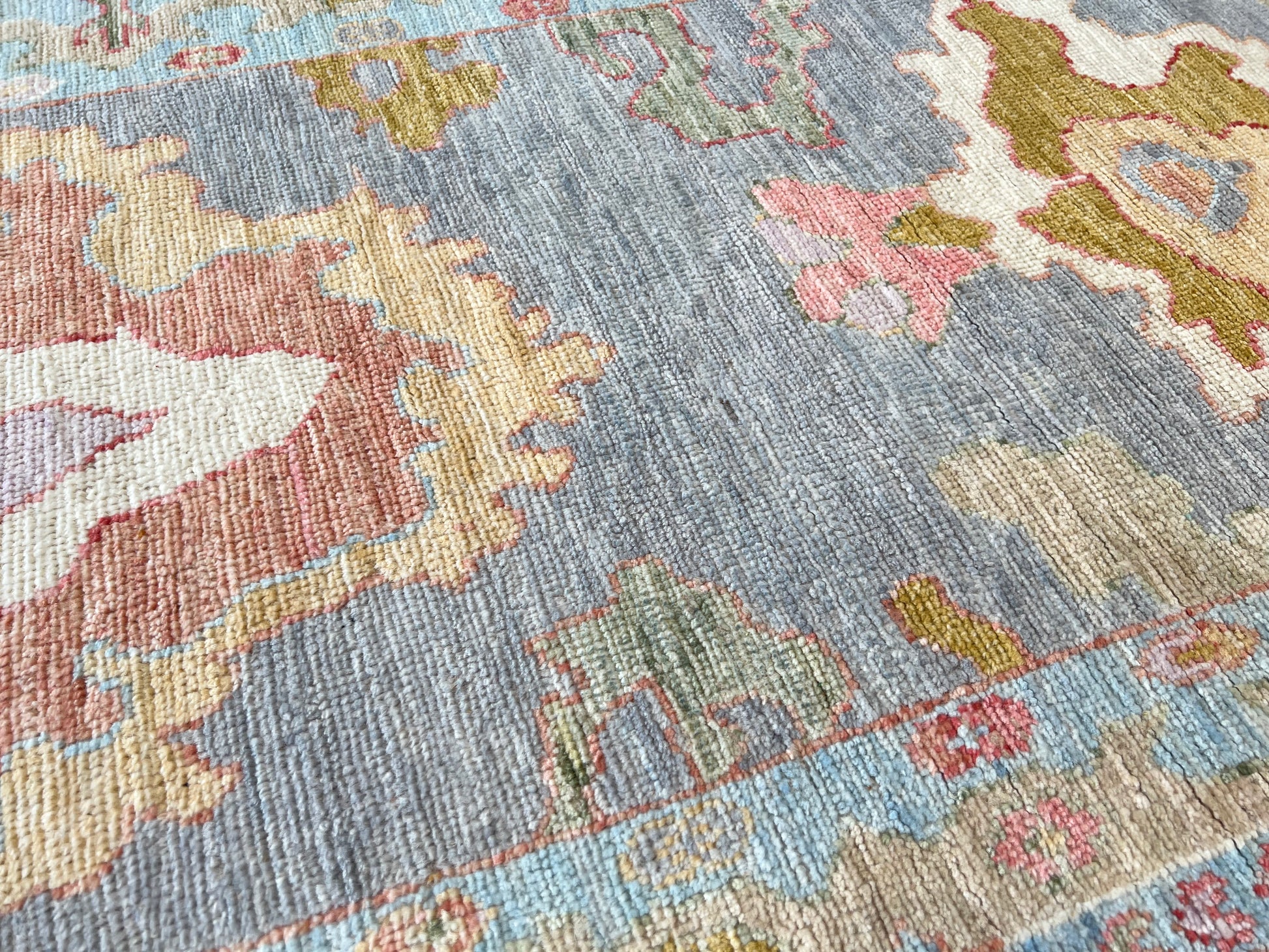 Floral Oushak Runner 2'9"x7'11" Area Rug