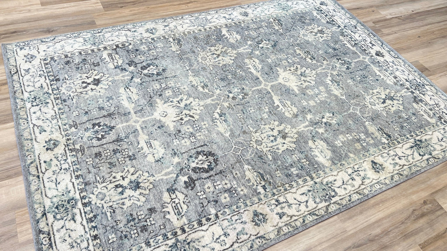 Floral Oushak 6'3"x9' Area Rug