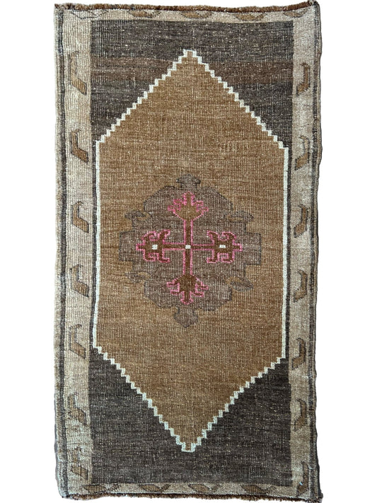 Turkish Vintage 1'9"x3'3" Area Rug