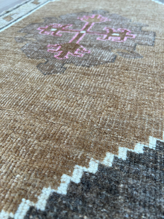 Turkish Vintage 1'9"x3'3" Area Rug