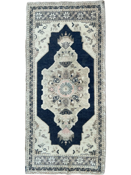 Turkish Vintage 1'10"x3'9" Area Rug