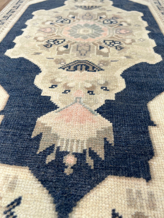 Turkish Vintage 1'10"x3'9" Area Rug