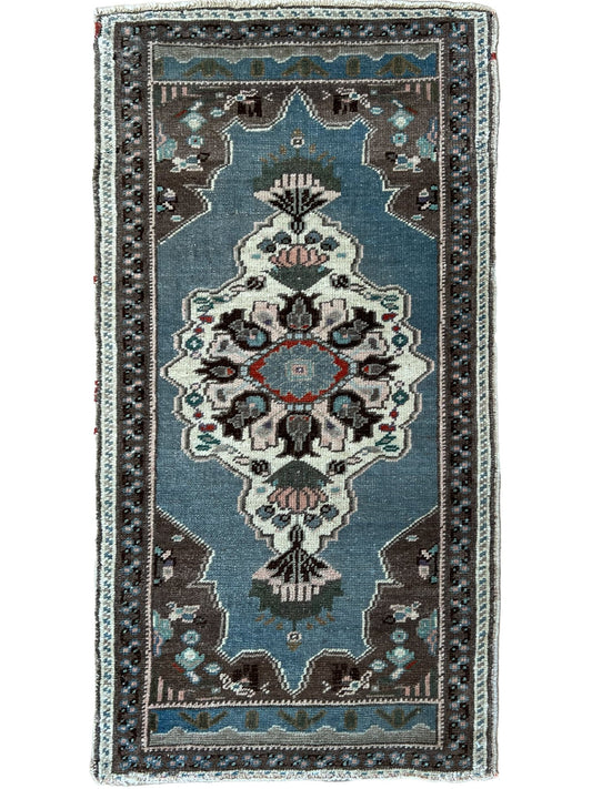 Turkish Vintage 1'9"x 3'4" Area Rug