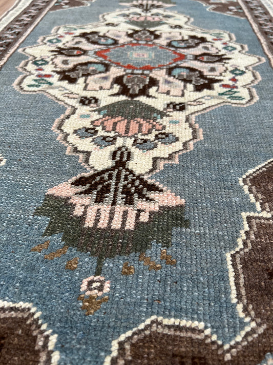 Turkish Vintage 1'9"x 3'4" Area Rug