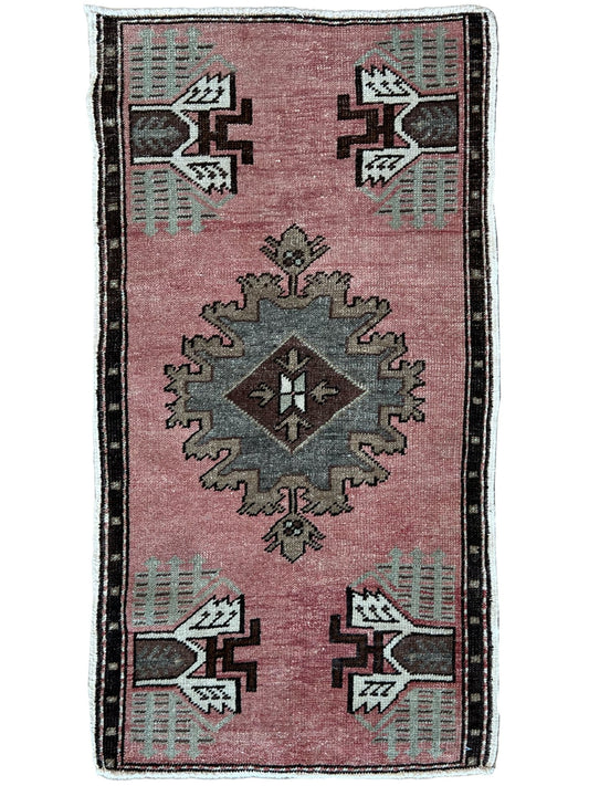 Turkish Vintage 1'10"x3'5" Area Rug