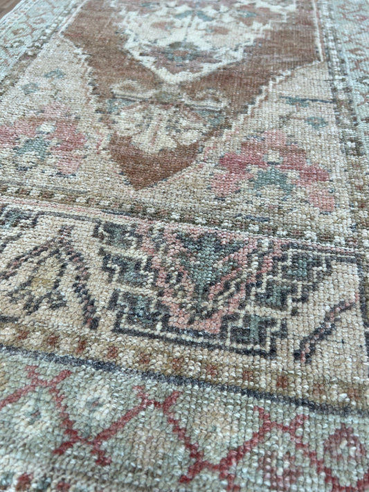 Turkish Vintage 1'10"x4'2" Area Rug