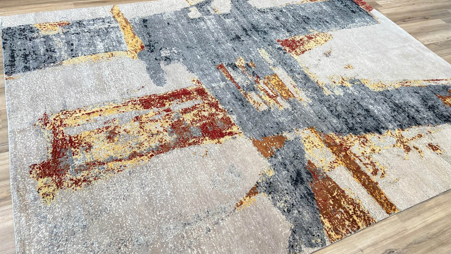 Abstract Modern 8'10"x11'9" Area Rug