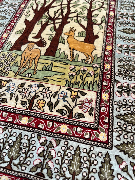 Traditional Hereke 1'4"x2'1" Area Rug