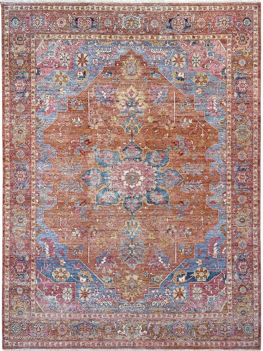 Vintage Look Heriz 9'0"x12'1" Area Rug