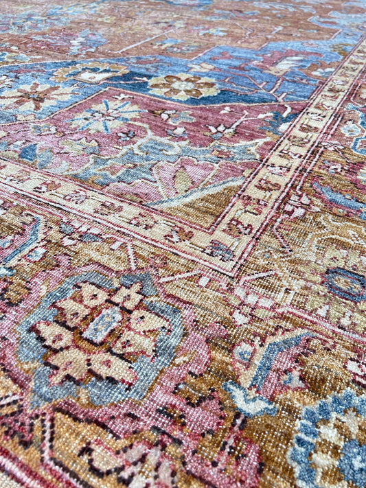 Vintage Look Heriz 9'0"x12'1" Area Rug