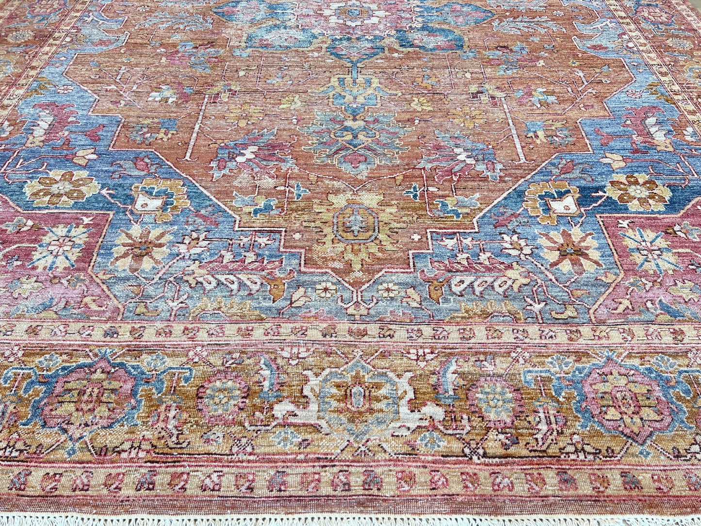 Vintage Look Heriz 9'0"x12'1" Area Rug