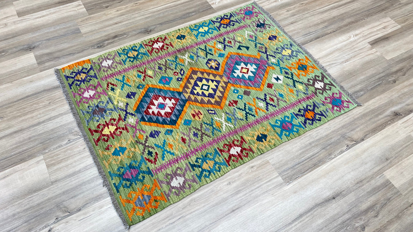 Flatweave Kilim 3'5"x4'8" Area Rug