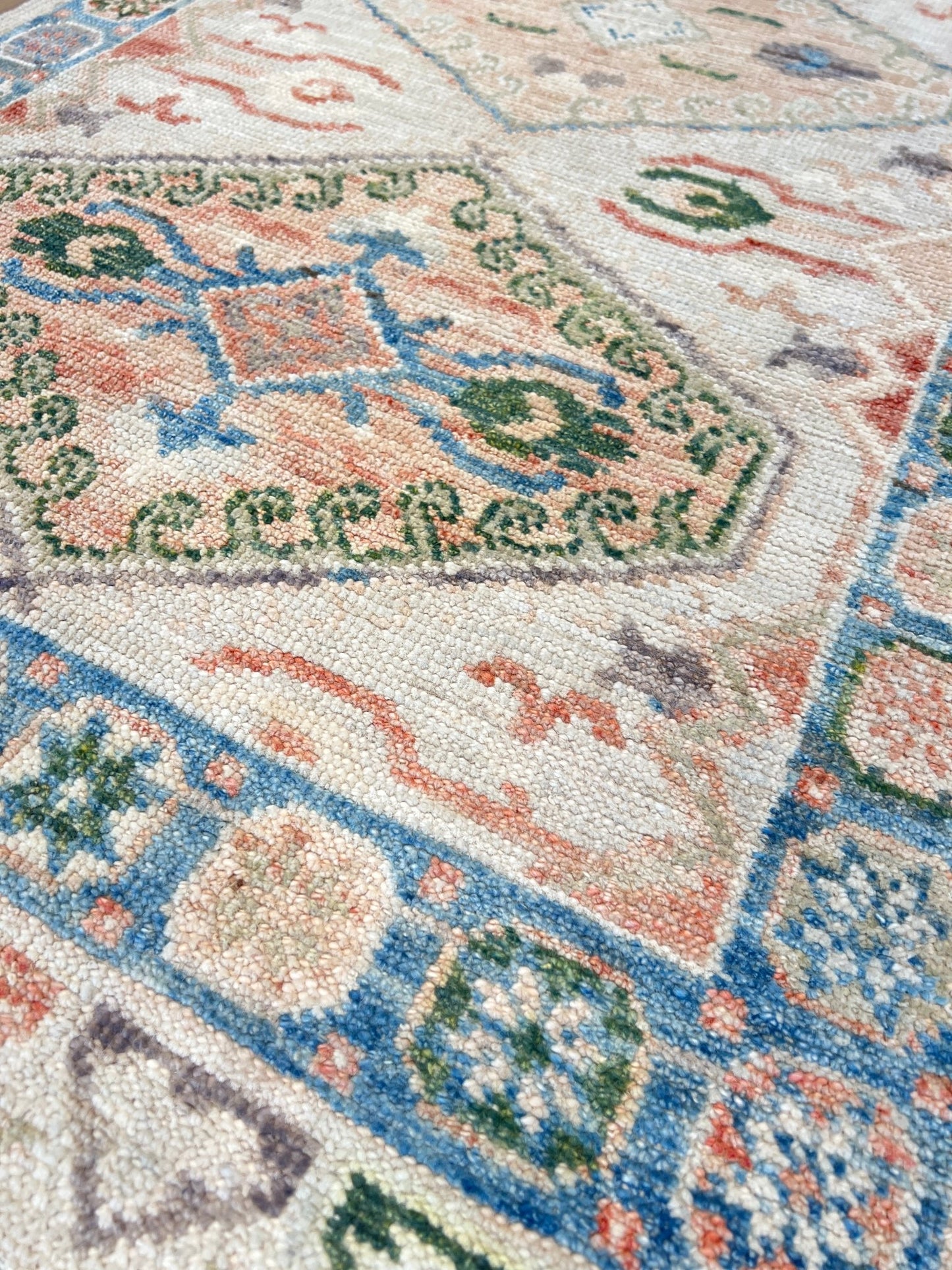 Geometric Oushak Runner 2'7"x10'0" Area Rug