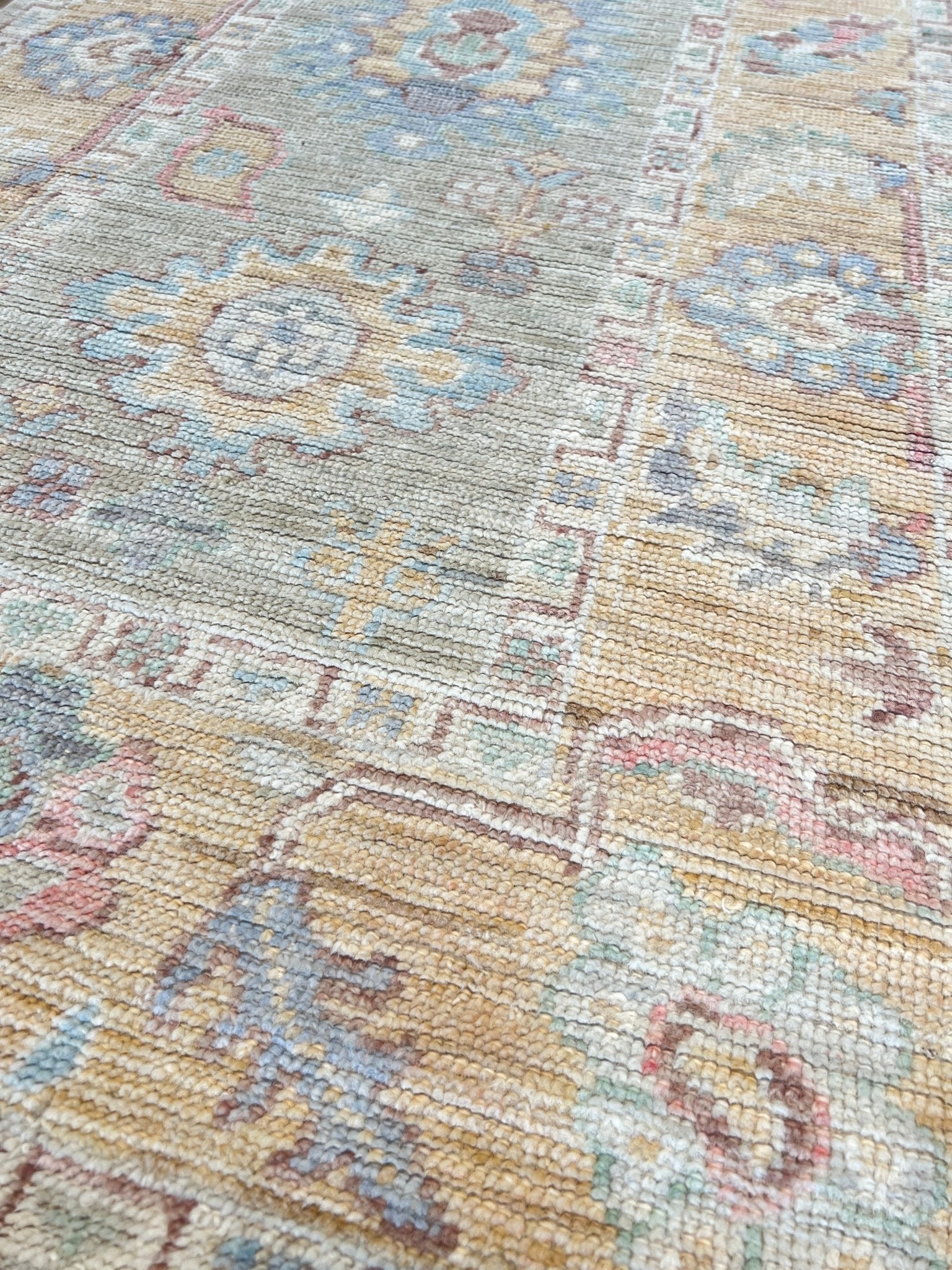 Floral Oushak Runner 3'0"x12'11" Area Rug