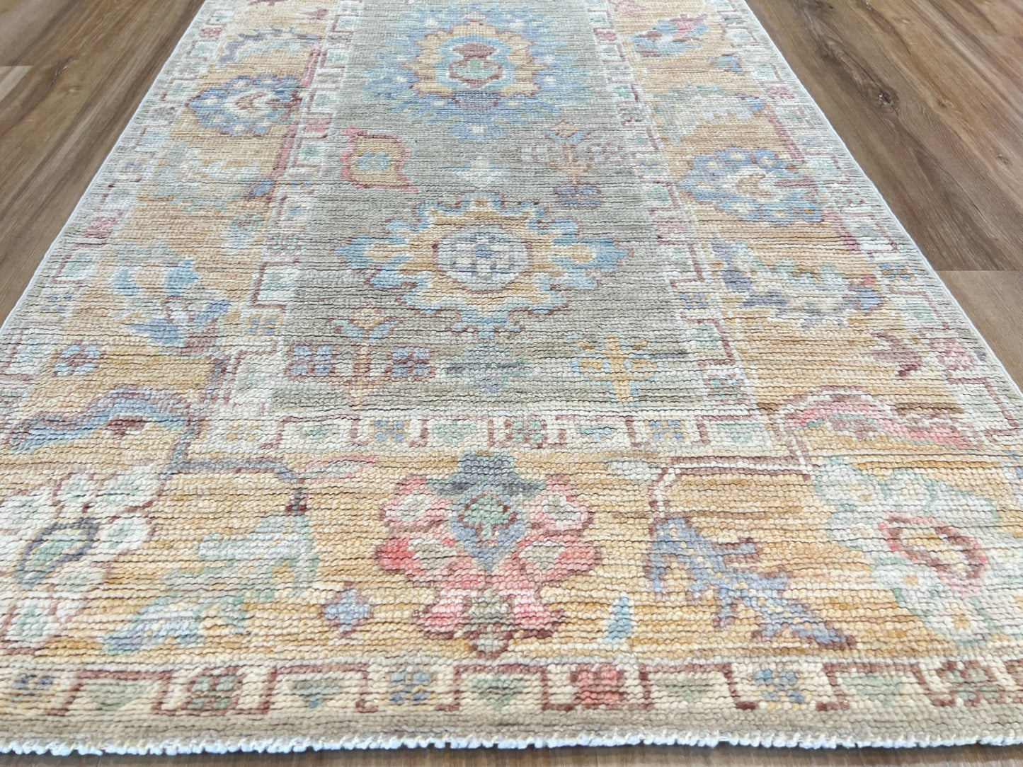 Floral Oushak Runner 3'0"x12'11" Area Rug