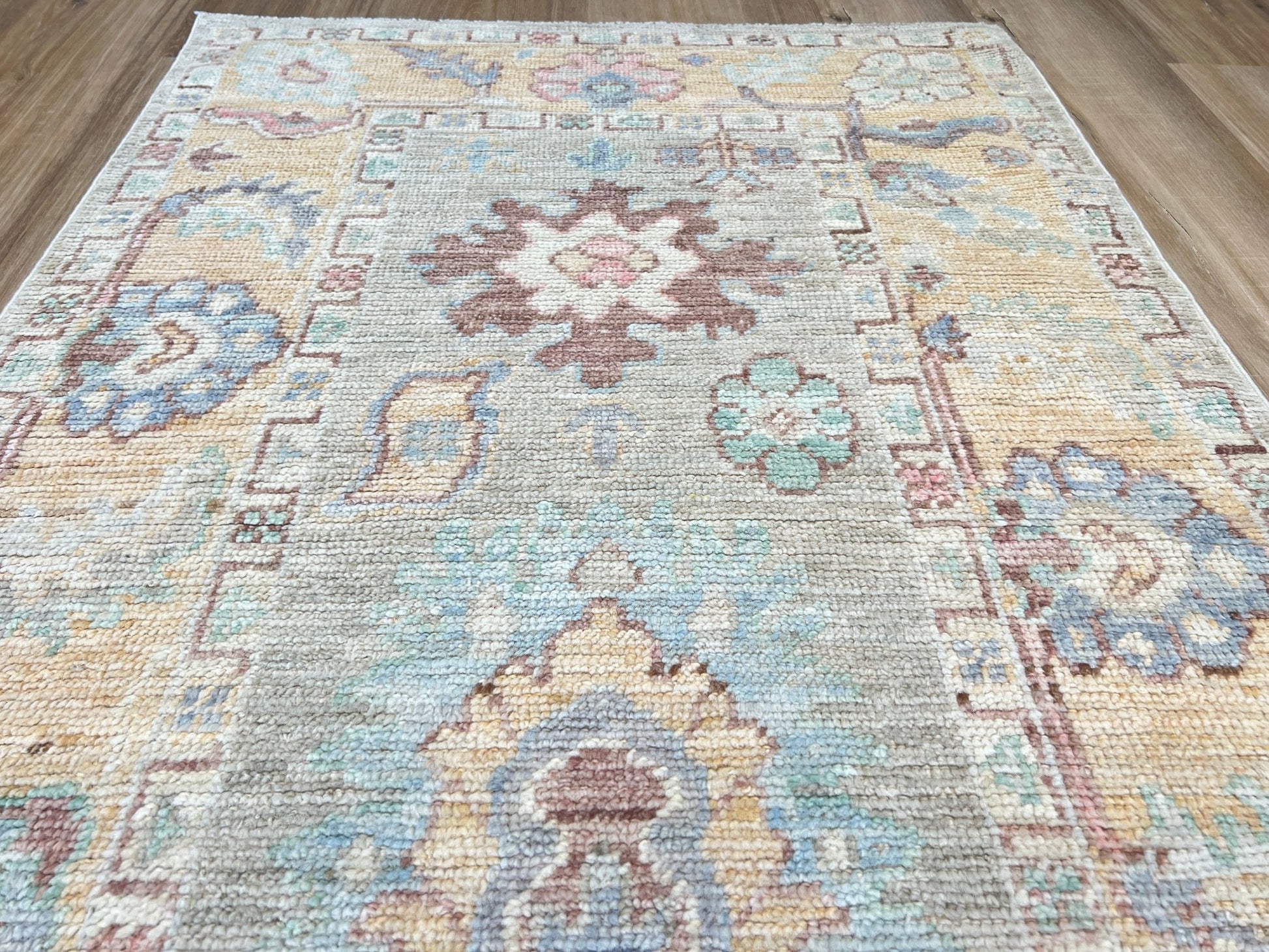 Floral Oushak Runner 3'0"x12'11" Area Rug