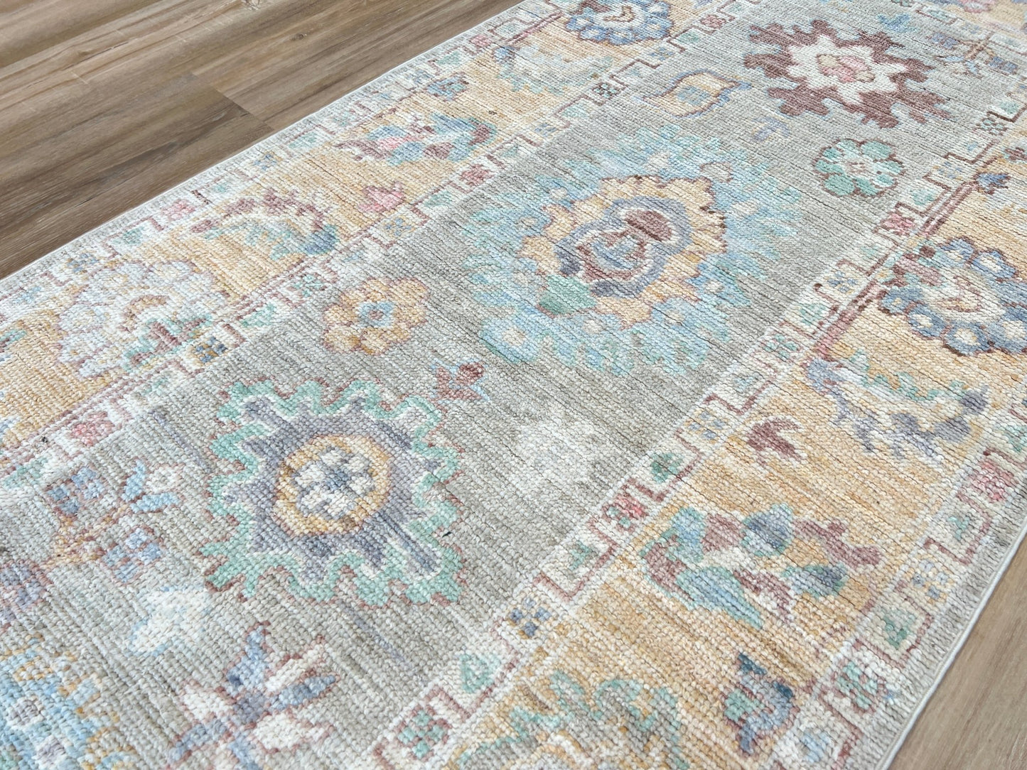 Floral Oushak Runner 3'0"x12'11" Area Rug