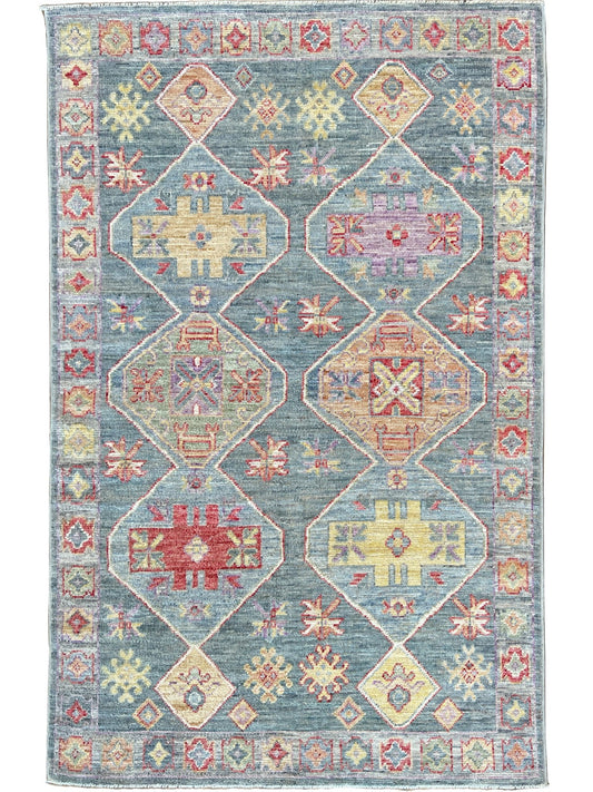 Geometric Oushak 3'11"x6'2" Area Rug