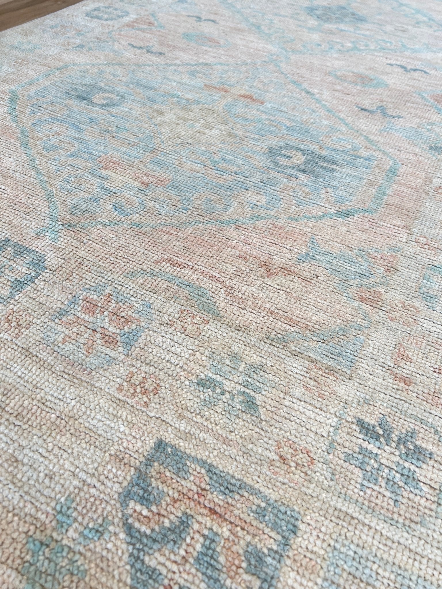Geometric Oushak Runner 3'0"x14'1" Area Rug