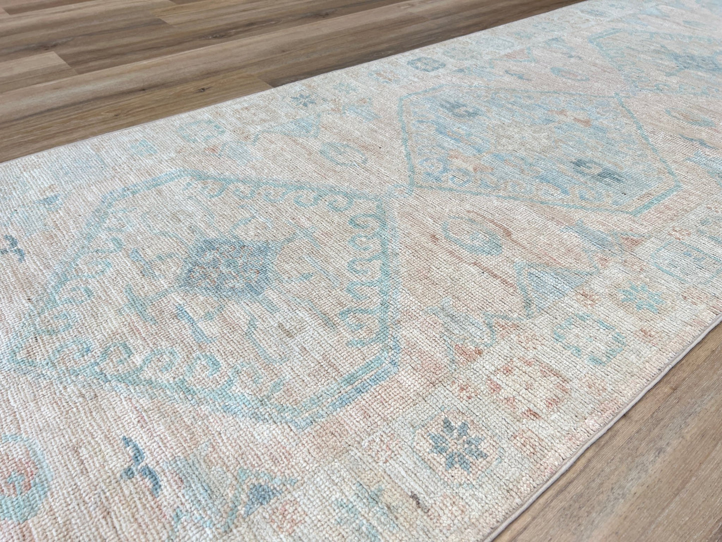 Geometric Oushak Runner 3'0"x14'1" Area Rug