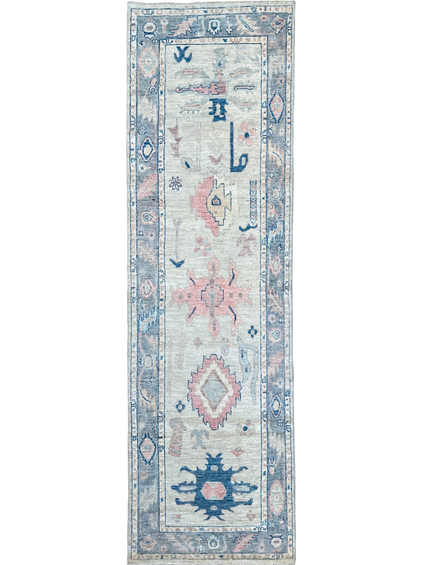 Floral Oushak Runner 3'0"x10'1" Area Rug