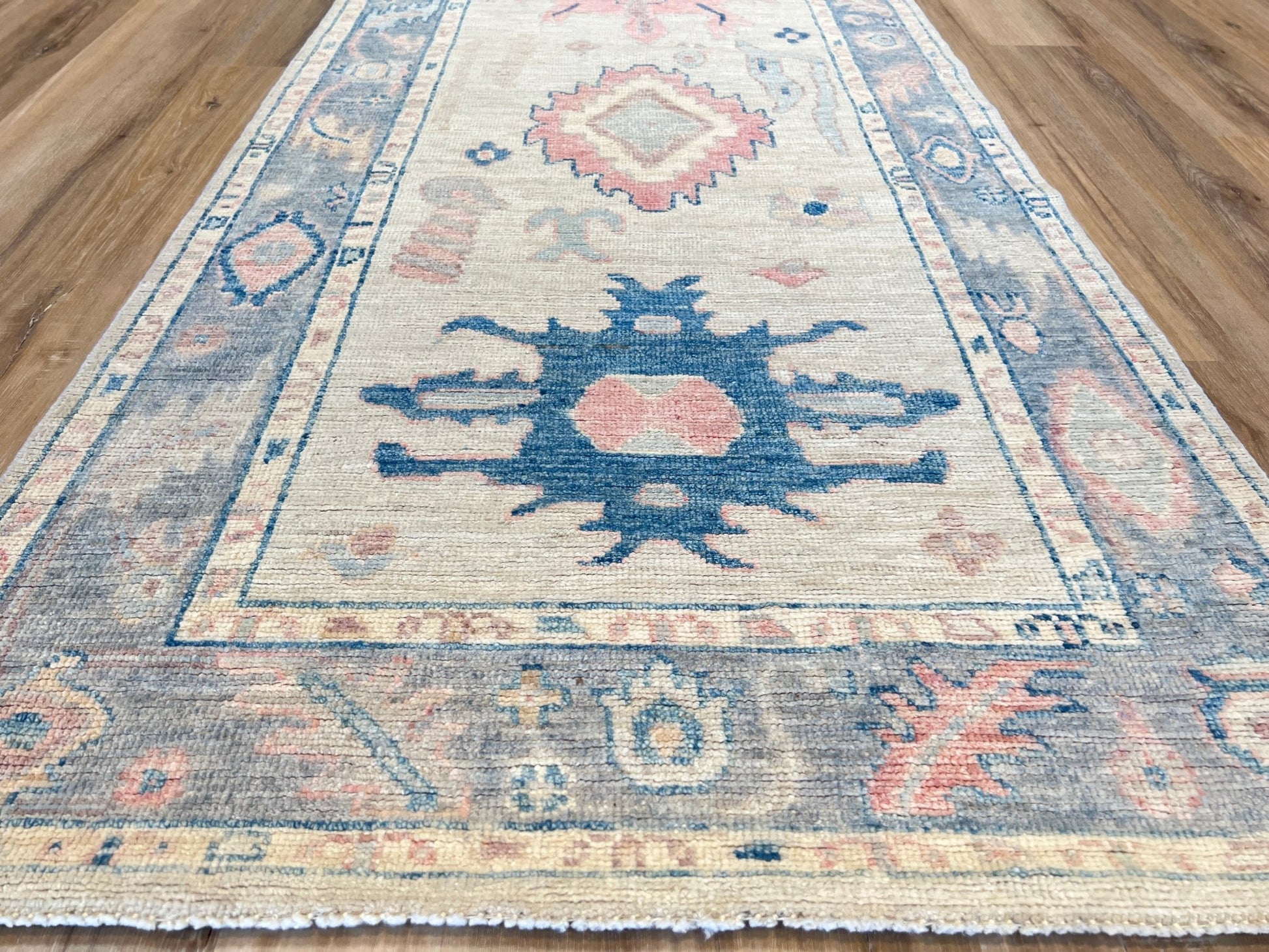 Floral Oushak Runner 3'0"x10'1" Area Rug