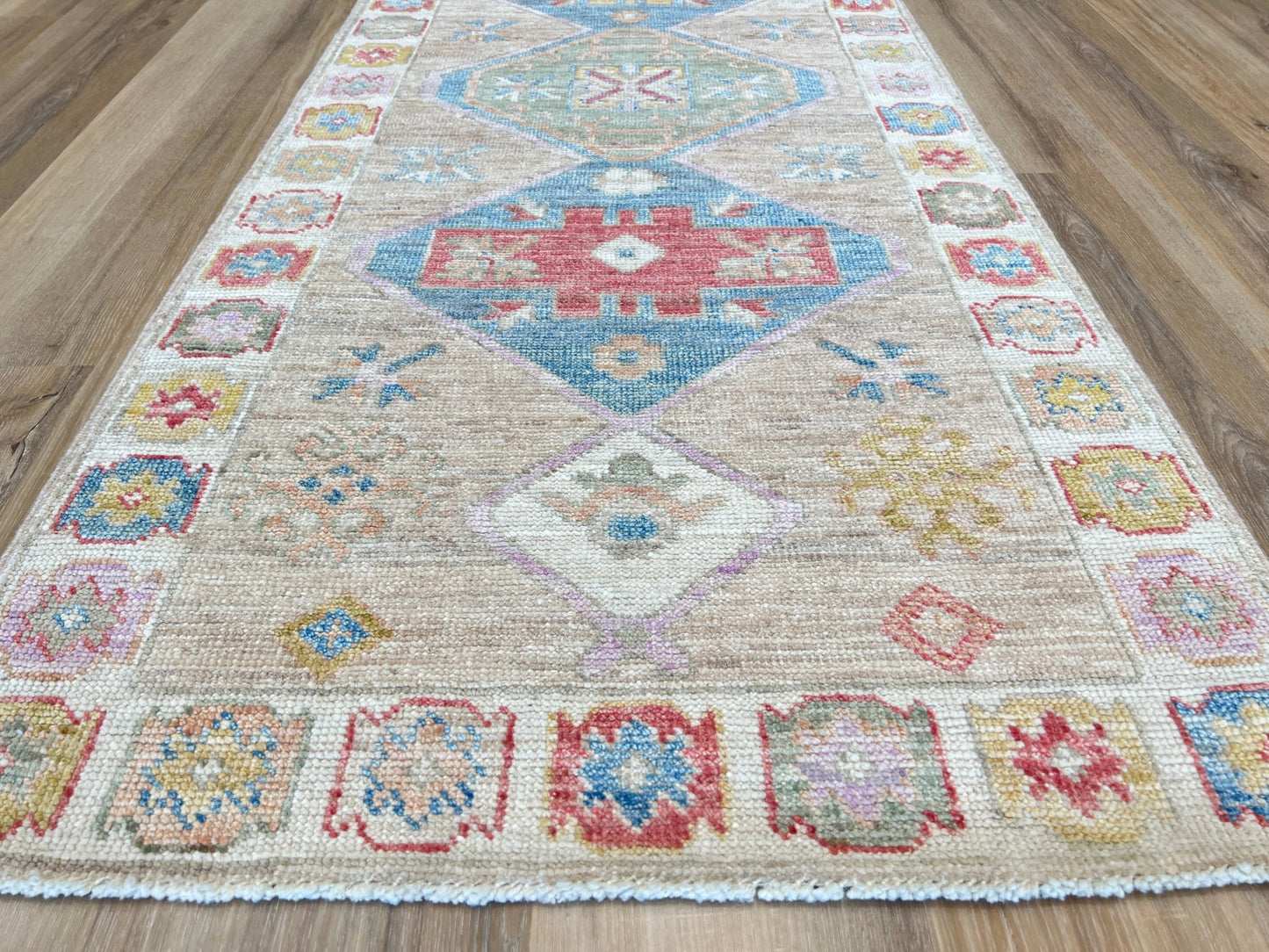 Geometric Oushak Runner 2'6"x8'0" Area Rug