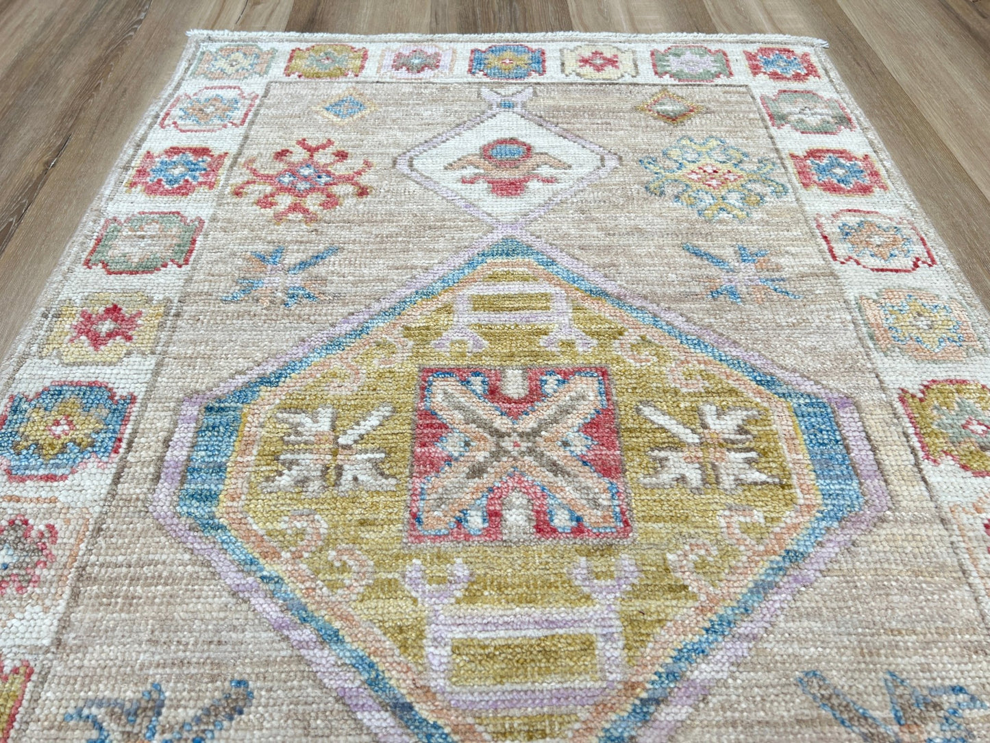 Geometric Oushak Runner 2'6"x8'0" Area Rug