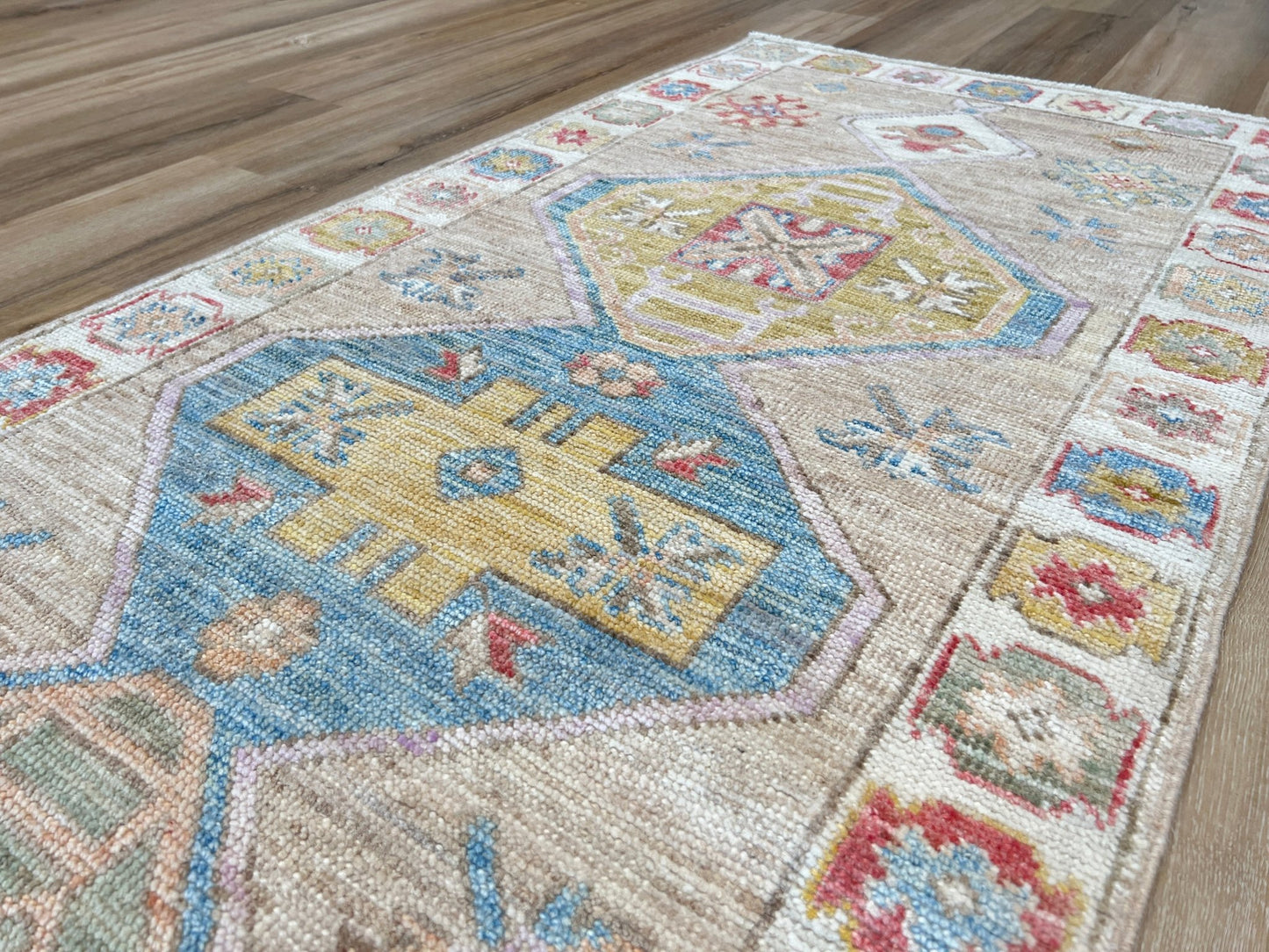 Geometric Oushak Runner 2'6"x8'0" Area Rug