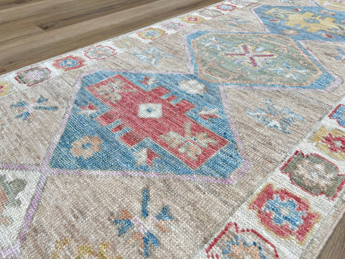 Geometric Oushak Runner 2'6"x8'0" Area Rug