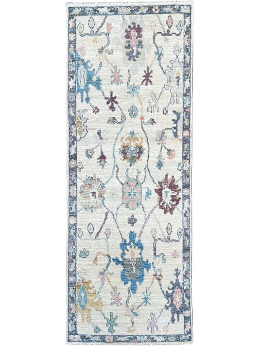 Floral Oushak Runner 2'11"x7'11" Area Rug