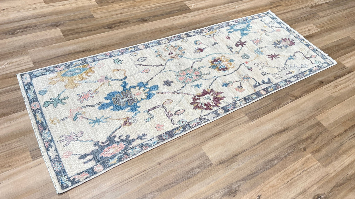 Floral Oushak Runner 2'11"x7'11" Area Rug