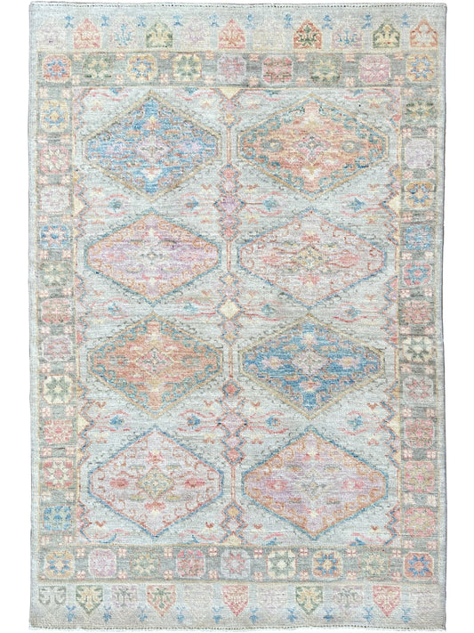 Geometric Oushak 3'11"x5'11" Area Rug