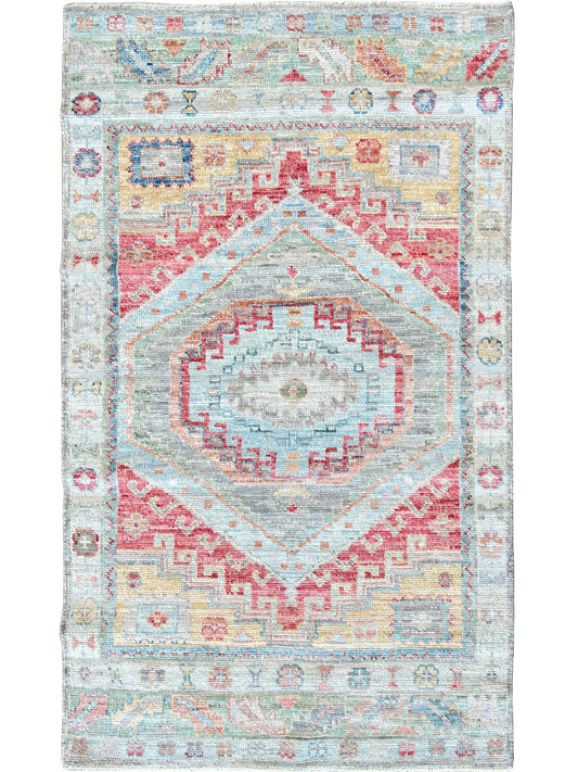 Geometric Oushak 3'1"x5'2" Area Rug