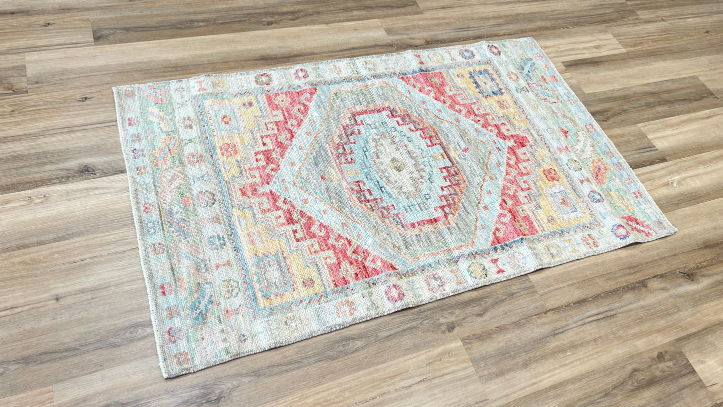 Geometric Oushak 3'1"x5'2" Area Rug