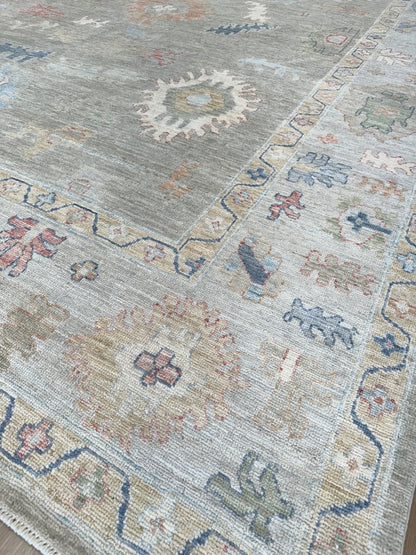 Floral Oushak 10'2"x13'9" Area Rug
