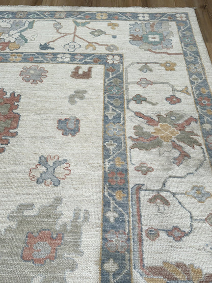 Floral Oushak 9'2"x11'9" Area Rug
