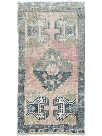 Turkish Vintage 1'9"x3'5" Area Rug