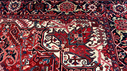 Antique Heriz 9'10"x12'4" Area Rug