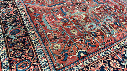 Antique Heriz 8'9"x11'8" Area Rug