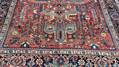 Antique Heriz 8'9"x11'8" Area Rug