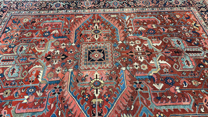 Antique Heriz 8'9"x11'8" Area Rug