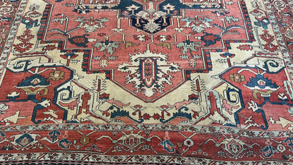 Antique Persian Serapi 9'3"x12'6" Area Rug